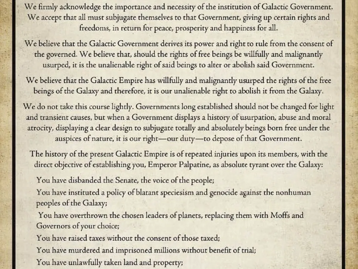 Déclaration formelle de Rébellion