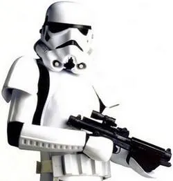 Un Stormtrooper et son Fusil Blaster E-11. 