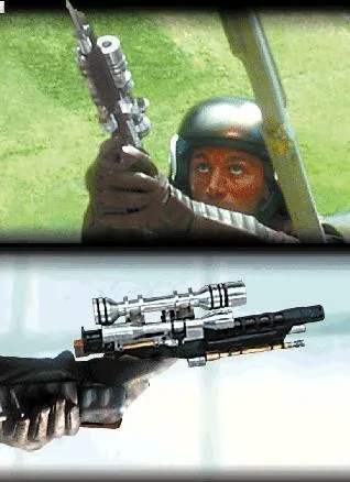Forces de Sécurité Royales de Naboo utilisant le Security S-5 durant la phase finale de la bataille de Naboo