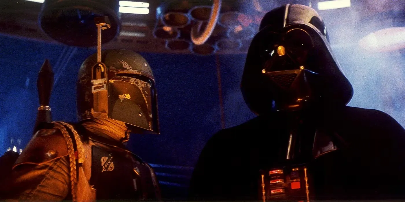 Fett et Vader après la congelation de Han Solo sur Bespin.