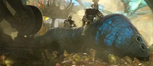 Un soldat du 327ème Corps d'Armée Stellaire chevauchant un Gelasticot. 