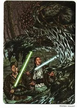 Un Marsh Haunt face à deux Jedi.