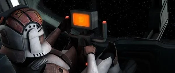 Un Artilleur Clone en poste sur le Star Destroyer Venator Endurance.