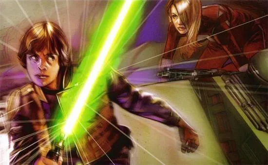 Luke Skywalker combat Guri en utilisant la célérité