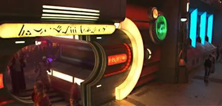 L'entrée du club et ses néons inmanquables