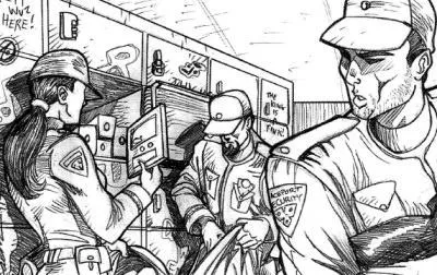 De temps à autre, la sécurité du spatioport d'Estaria procède à des contrôles