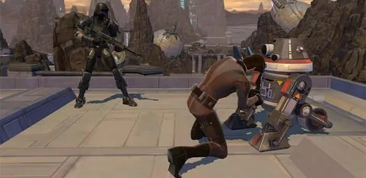 Un Droïde Astromech Impérial X2-C3 en service.