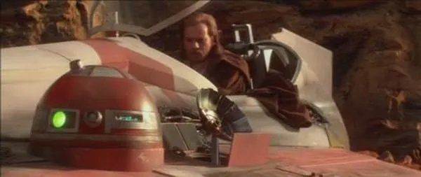 R4-P17 et Obi-Wan Kenobi sur Geonosis.