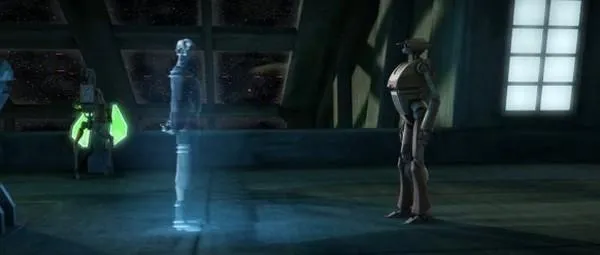 Le Droïde Tacticien T TJ-912 face au Comte Dooku.