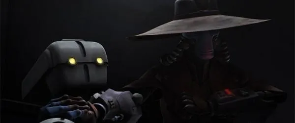 Todo 360 et Cad Bane dans un conduit d'aération du Temple Jedi de Coruscant. 