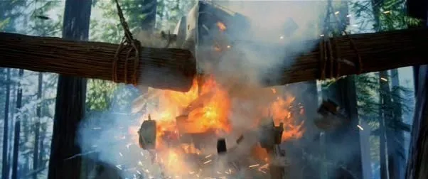 Les Ewoks tendent des pièges sournois aux AT-ST