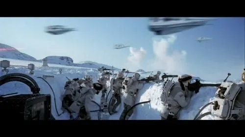 L'Escadron Rogue, commandé par Luke Skywalker, dépasse la station 5-7