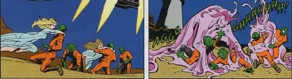 La beauté fait place à l'horreur. 