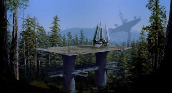 Le bunker de contrôle du projecteur de bouclier