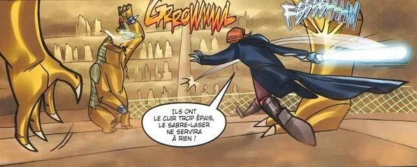 Anakin vole au secours d'Ahsoka.  