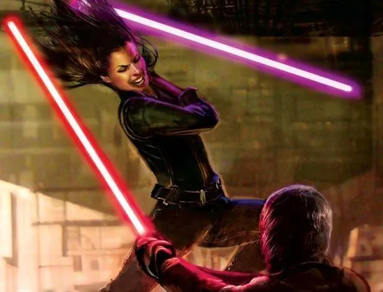 Le premier duel entre Jaina Solo et son frère, désormais devenu Darth Caedus