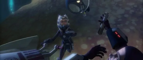 Ahsoka Tano porte secours à Anakin Skywalker.