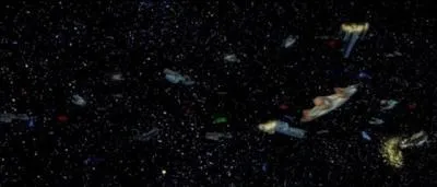 Fuite de l'Ebon Hawk pendant la Bataille Spatiale de Dxun