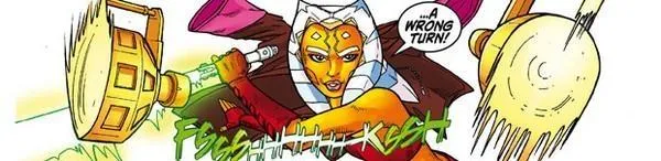 Ahsoka Tano élimine des Droïde de Combat B1. 
