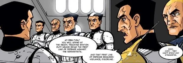 Cody et Rex face aux recrues sur Pastil.