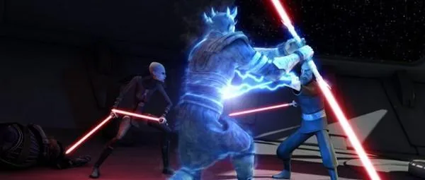  Ventress et Opress affrontent le Comte Dooku. 
