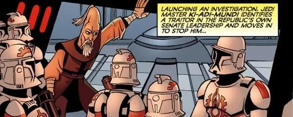 Maître Mundi et les hommes de la Garde de Coruscant s'apprêtent à passer à l'action.