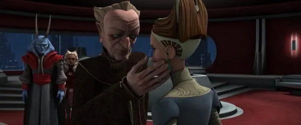 Padmé Amidala fait part d'une possibilité d'ouverture au Chancelier Suprême Palpatine. 