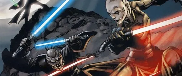 Sora Bulq se précipitant sur Asajj Ventress. 
