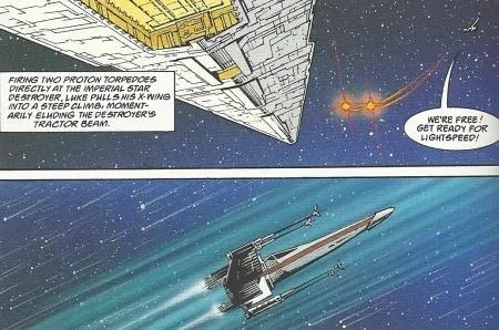 Luke réussit à détourner les rayons tracteurs