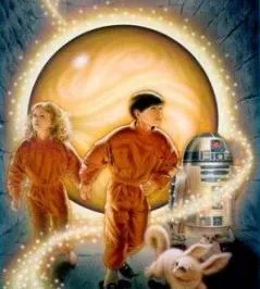 Tahiri Veila, Anakin Solo, R2-D2 et Ikrit devant le Globe d'Or