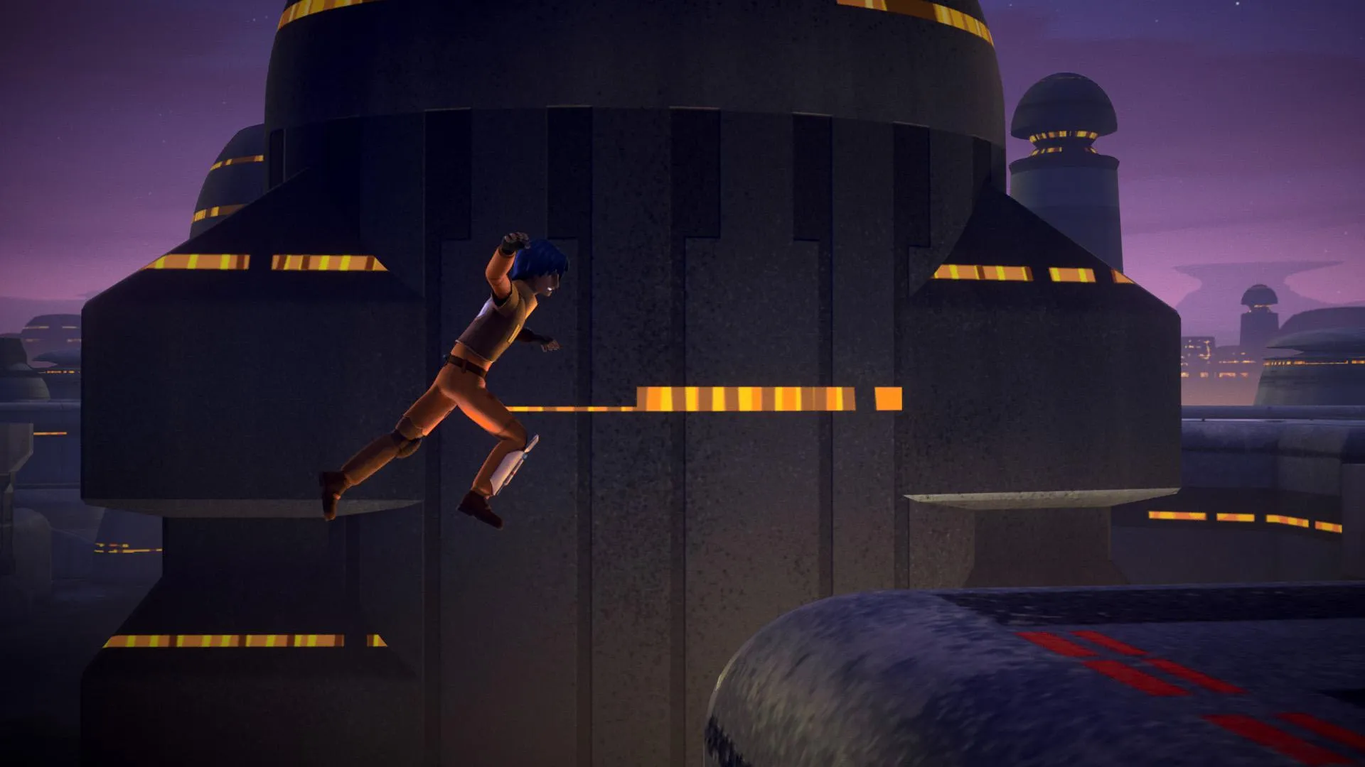 Ezra sautant de toit en toit