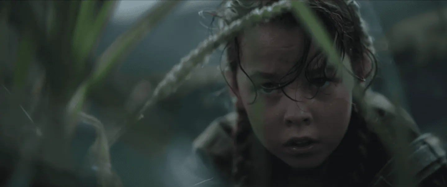 Jyn alors qu'elle n'était qu'une enfant sur Lah'mu