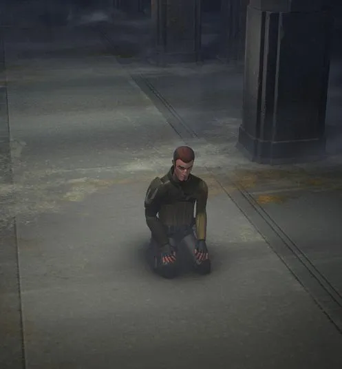 Kanan dans le Temple Jedi de Lothal