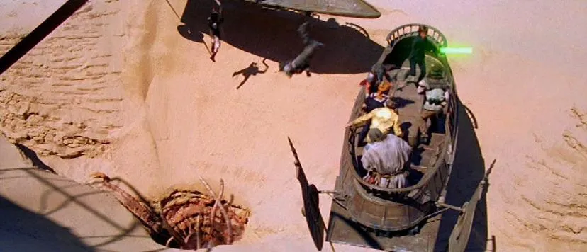 Lathe face à Luke Skywalker dans le Second Skiff