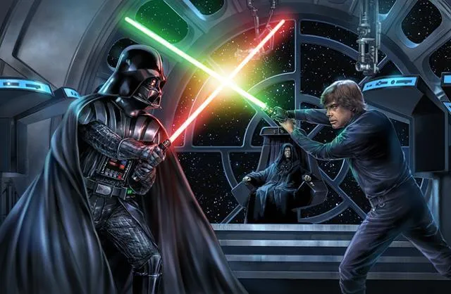 Duel à bord de l'Etoile Noire II.