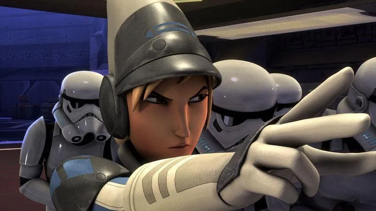 Maketh Tua menant un bataillon de Stormtroopers