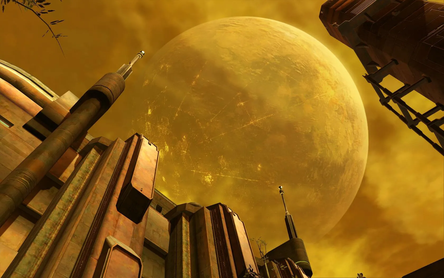 Nar Shaddaa, vue depuis la surface de Nal Hutta