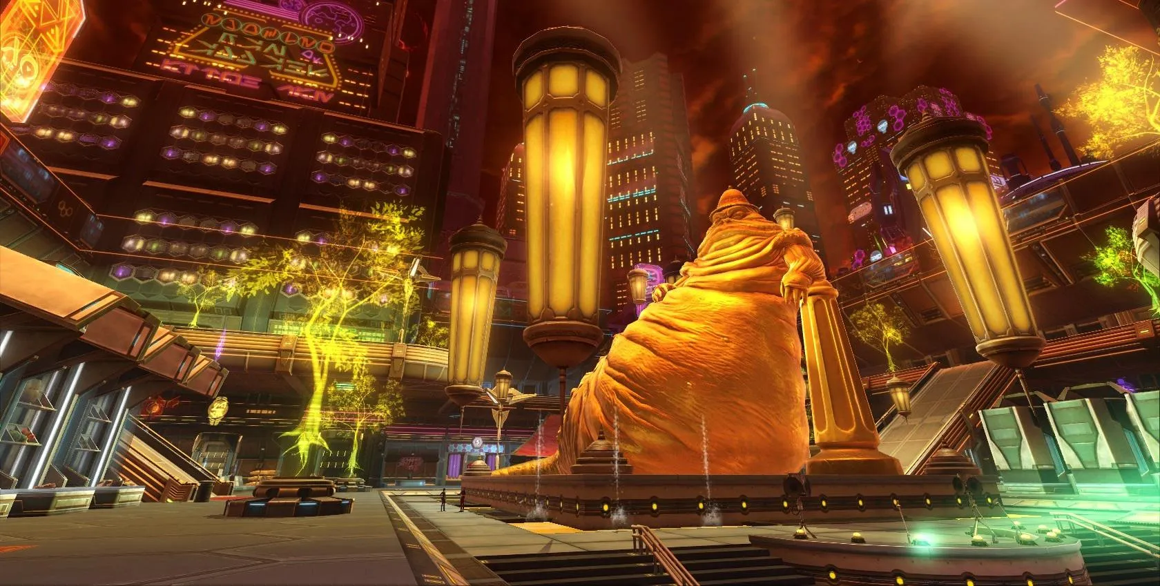 L'une des nombreuses et opulentes places publiques dédiées aux joueurs