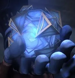 Le Cristal Kyber inséré dans l'Holocron.