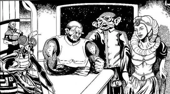Les principaux dirigeants du Conseil: Karalan, Tir'uh, Talas Piran, Rian Rann et C'ar L'andara