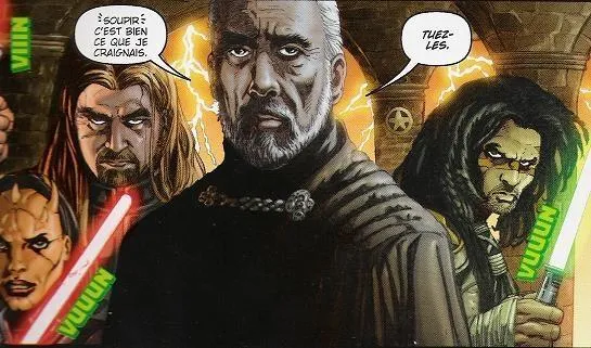 Le Comte Dooku, accompagné de quelques uns de ses Dark Acolytes