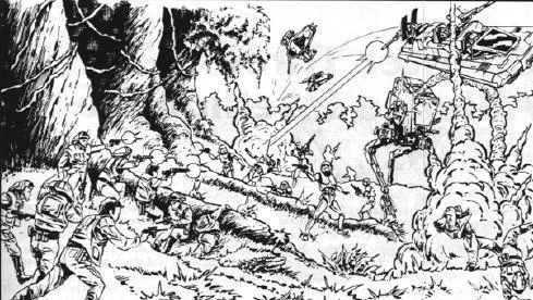 Exemple de Forces Sectorielles engageant le combat contre les troupes impériales