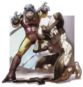 Selkath de l'Ordre de Shasa utilisant ses pouvoirs contre un Soldat Sith de l'Ambassade Sith de Manaan