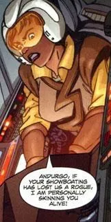 Anj aux commandes de son chasseur