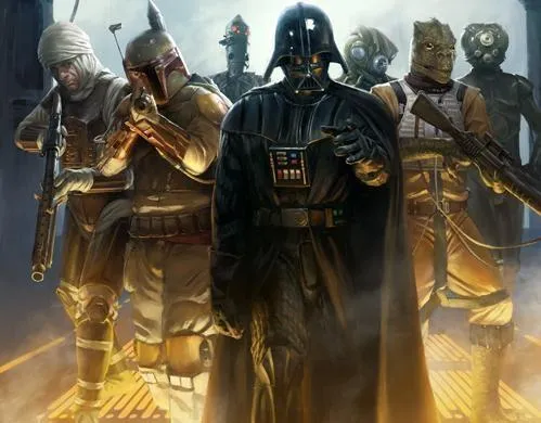 Bossk et les chasseurs de primes convoqués par Darth Vader