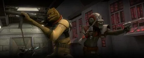 Bossk et Fett contre les Guerriers Kage