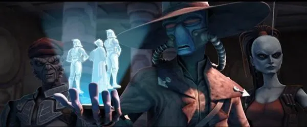 Cad Bane dévoilant son dernier atout au Chancelier Suprême Palpatine. 