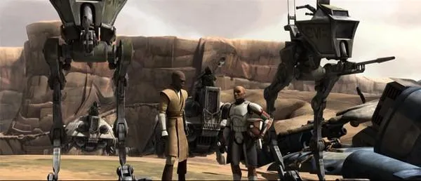 Le Général Jedi Mace Windu et le Commandant Ponds. 