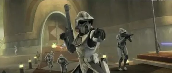 Le Commandant Trauma et ses hommes sur Devaron.