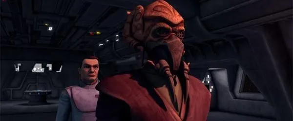 Plo Koon et Wolffe sur le pont du Triumphant. 